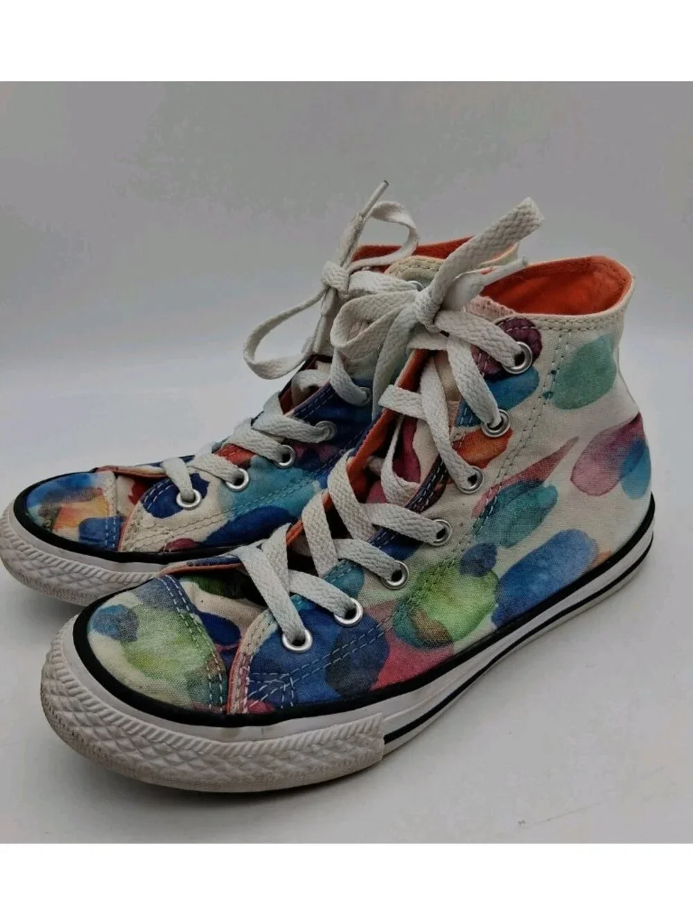 Converse Chuck Taylor Paint Splatter Lace Hi Top Sneakers 656144F Junior Size 3